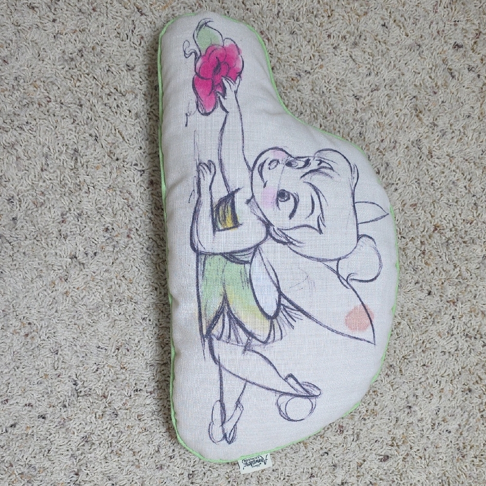 Disney Fairy Pillow with Pink and Green Accents